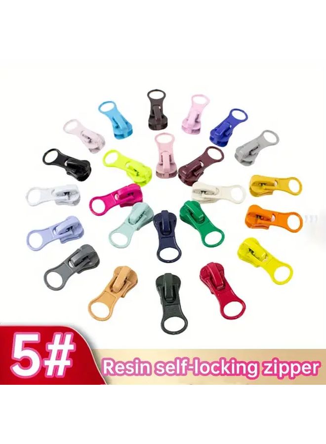 Babyblue 5pc Resin Zipper Pulls Self Locking Design For Clothing Jackets Bags DIY Sewing - Image 1